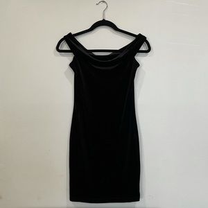 Velvet Sparkly Little Black Dress